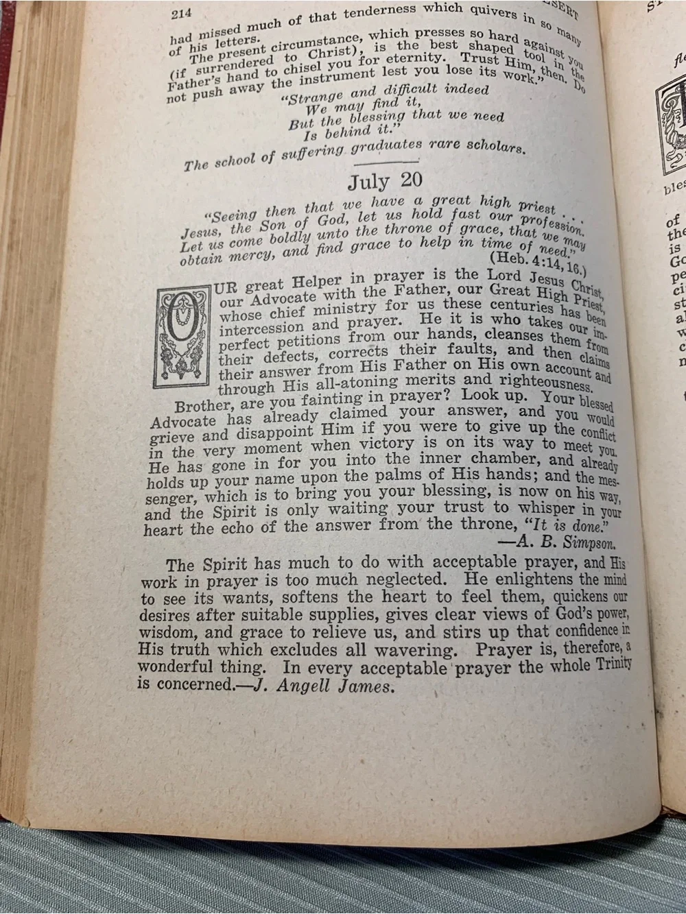 Vintage 1944 Streams in the Desert 23rd Printing with unique Old Bookmarks